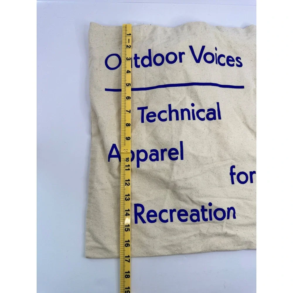 Outdoor Voices Canvas Tote Bag Cream Blue Technical‎ Apparel for Recreation